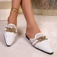 thumbnail image 2 of KEVCHE Loafer Mules for Women ,Rhinestone Slip On Mule Flats, Pointed Toe Casual Dressy Shoes , Lightweight Comfortable Office Walking Loafers, 2 of 7