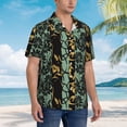 thumbnail image 3 of Fuzoiu Lilies Flowers Print Hawaiian Shirt for Men, Summer Beach Casual Short Sleeve Button Down Shirts, Men’s Beach Summer Shirts with Pocket,Small, 3 of 7
