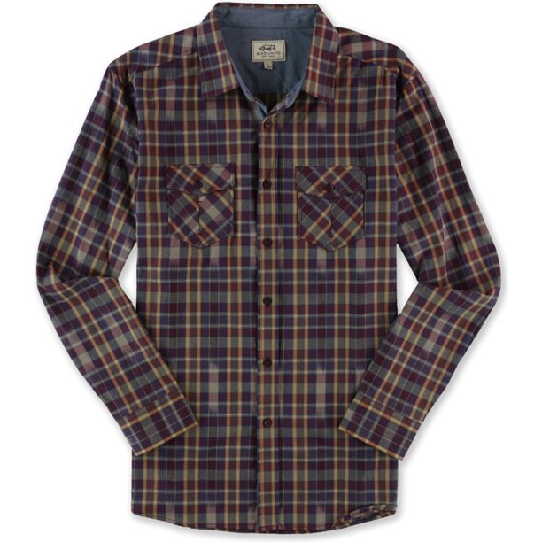 Ecko Unltd. Camisa abotonada de manga larga para hombre Lumber, roja, mediana