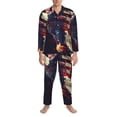 thumbnail image 3 of Xecao Watercolor Bald Eagle Print Pajamas Set Mens Pajamas Long Sleeve Loungewear Two-Piece Sleepwear Button-Down Pjs Set,2PJS-Large, 3 of 7