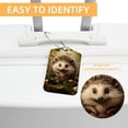 thumbnail image 3 of Hedgehog Luggage Tag, Travel Tags, Handbag Tag - Square PU Leather 2 Pack with Privacy Cover and Stainless Steel Ring - Suitable for Travel, Backpack, Handbag [Amazon Approved], 3 of 7