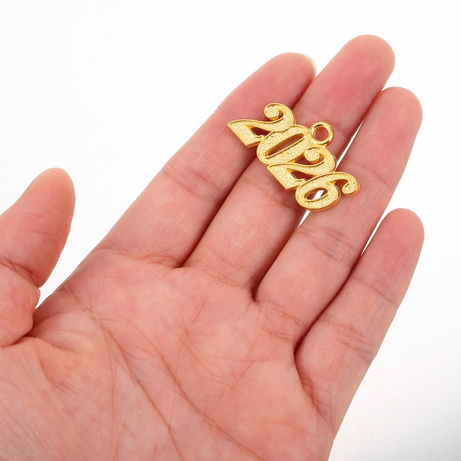 100 Pcs Rose Gold '2026' Year Charms - For Graduation Tassels, Jewelry Making & Keychains
