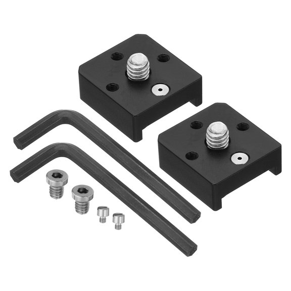 Unique Bargains Adaptateur de Montage pour Chaussures Froides à Mini Tête à Bille avec Filetage de 1/4 Pieds Support de Chaussures Froides pour Appareil Photo Reflex Numérique, Noir, Lot de 2