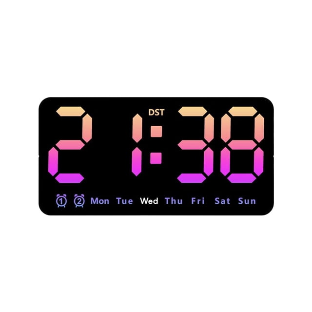 Wweixi Dual Adjustable Brightness Electronic Alarm Clock With Date Display 9. Display Style 7