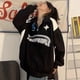 thumbnail image 4 of Vintage Women Oversized Sweatshirts 2023 Autumn Letter Print Zipper Jacket Caots Korean Streetwear Trend Y2K Female Hoodies Tops, 4 of 4