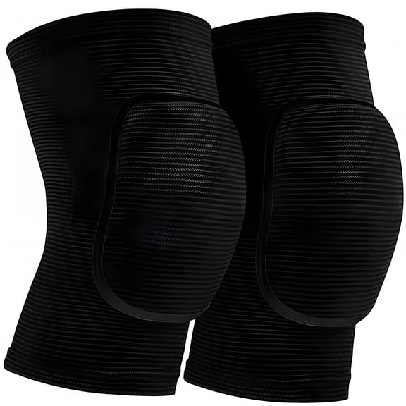 TELOLY Volleyball Knee Pads for Teen Youth Knee Compression Sleeve for Football Basketball Baseball Dancing Black & C