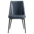 thumbnail image 4 of CHITA Upholstered Dining Chairs with Low Back Set of 2 for Kitchen Island, Metal Legs, Faux Leather in Navy Blue, 4 of 14