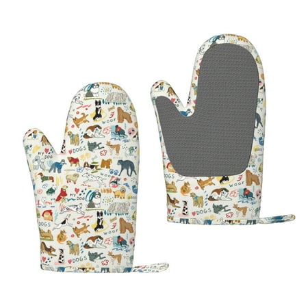 

Lukts Dogs Funny Pets for Silicone Anti-Scalding Gloves Kitchen Lanyard Gloves for Grilling Baking Cooking