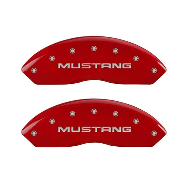 MGP 4 Caliper Covers Engraved Front Mustang Engraved Rear SN95/GT Red finish silver ch Walmart