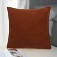 thumbnail image 2 of JeashCHAT Decorative Throw Pillow Covers Solid Soft Plush Cushion Case for Patio Balcony Couch Sofa Bedroom Living Room Home Decor, 18 x 18 Inch, Brown, 2 of 9