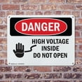 thumbnail image 4 of (2 Pack) High Voltage Inside Do Not Open OSHA Danger Sign 14 Inch X 10 Inch Indoor / Outdoor Rust-Free Aluminum Metal Signs for Workplace, Workshop, and Construction Site, Made in the USA, 4 of 8