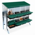 thumbnail image 1 of Chicken Nesting Boxes, Metal Chicken Laying Box with Removable Roll Out Egg Collection Tray, Outdoor Chicken Coop Nesting Box, 1 of 8