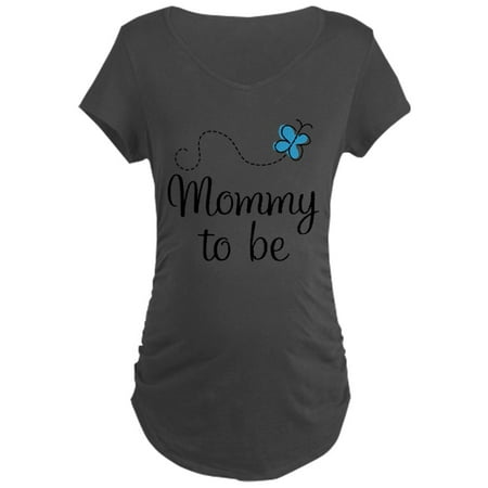 

CafePress - Mommy To Be Blue Butterfly Maternity T Shirt - Maternity Dark T-Shirt