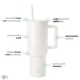 thumbnail image 2 of Vaso Simple Modern Trek de 1,2 litros con asa y tapa con pajita, color crema, 2 of 9