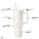 thumbnail image 2 of Vaso Simple Modern Trek de 1,2 litros con asa y tapa con pajita, color crema, 2 of 9