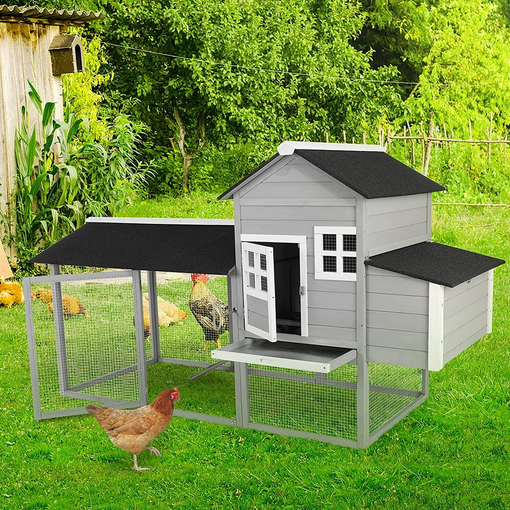 LAZY BUDDY 84 Wooden Chicken Coop Backyard Multi-Level 
