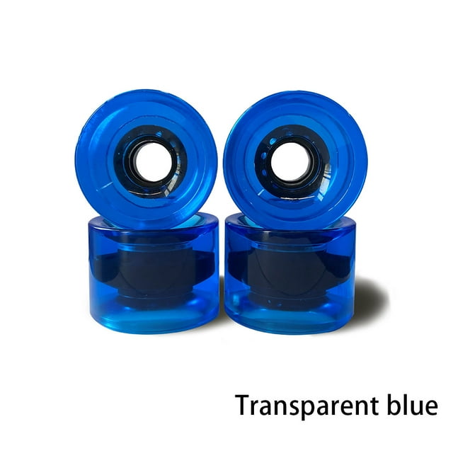 4pcs Skate Wheels Accessories Professional Skateboard Components Solid Color Roller Accessory Inline Rollers Replacement Transparetn blue