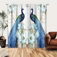 thumbnail image 3 of WNOOHIY Luxurious Vintage Blue Peacock Printed Window Curtains for Enhanced Privacy,Set of 2 Panels, 3 of 6