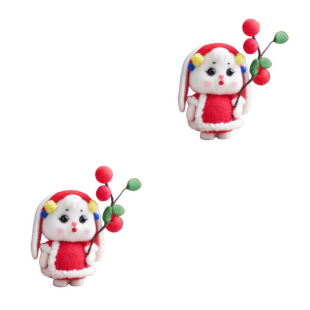Billuyoard Bunny Needle Felting Kit with Tools Keychain Doll Gift Animal for Holiday Type2 NO2