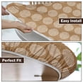 thumbnail image 6 of Brown White Round Fitted Tablecloth with Elastic Edge,Water&Stain-Resistant Wipeable Picnic Weave Table Cover for 44"-48" Found Tables Reusable Dots Geometric Table Cloth for Dinner,Outdoor,Patio, 6 of 8