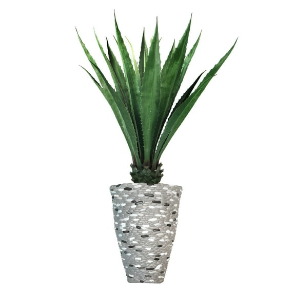 Vintage Home Artificial Faux Real Touch 5.09 Feet Tall Agava With Fiberstone Planter