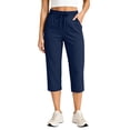 thumbnail image 2 of BUIGTTKLOP Womens Yoga Capri Pants with Pockets Summer Drawstring Capris Joggers Lounge Cropp Pants, 2 of 8