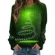 thumbnail image 1 of Gibobby Sudadera de cuello Rojoondo con estampado de Navidad para mujer, suéter de ajuste de cuello Rojoondo, camisetas informales de manga larga para entrenamiento, blusa suelta (Verde, XL), 1 of 4