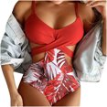 thumbnail image 4 of VerPetridure Sexy One Piece Bathing Suit for Women V-Neck Tummy Control Monokini Swimsuits for Women Summer Floral Print Sexy Swimwear, 4 of 6