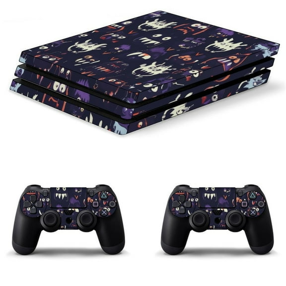 Decal Skin for PS4 Slim / PS4 Pro / PS4, Whole Body Vinyl Sticker Cover for Playstation 4 Console and Controller (Dark Monster pattern-1)