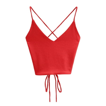 DQRPSEETB Plus Size Tank Tops for Women New Women Crop Tops Cute Summer Halter Solid Camis Fashion Casual Female Sleeveless Corset Top Tank Tops Blouses for Women