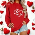 thumbnail image 4 of Felirenzacia Women’s Valentine Pullover Sweet Heart Design Cozy Casual Everyday Top, Red,2XL, 4 of 7
