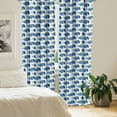 thumbnail image 2 of Ambesonne Nautical Curtains, Powder Blue Tang Fish Art, Pair of 28"x84", Sky Blue Yellow and Grey, 2 of 5