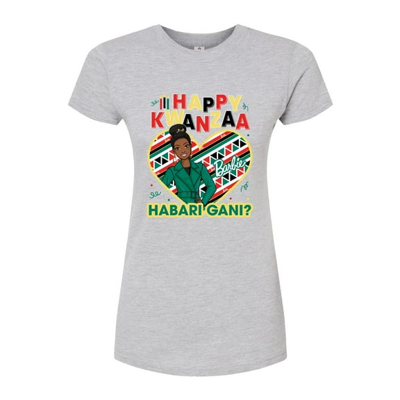 Barbie - Winter Holidays Habari Gani - Juniors Fitted Graphic T-Shirt