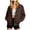 #Coffee 1, variant on Women's Jacket Solid Turn Down Collar Long Sleeve Full Zip Winter Outerwear With Pockets