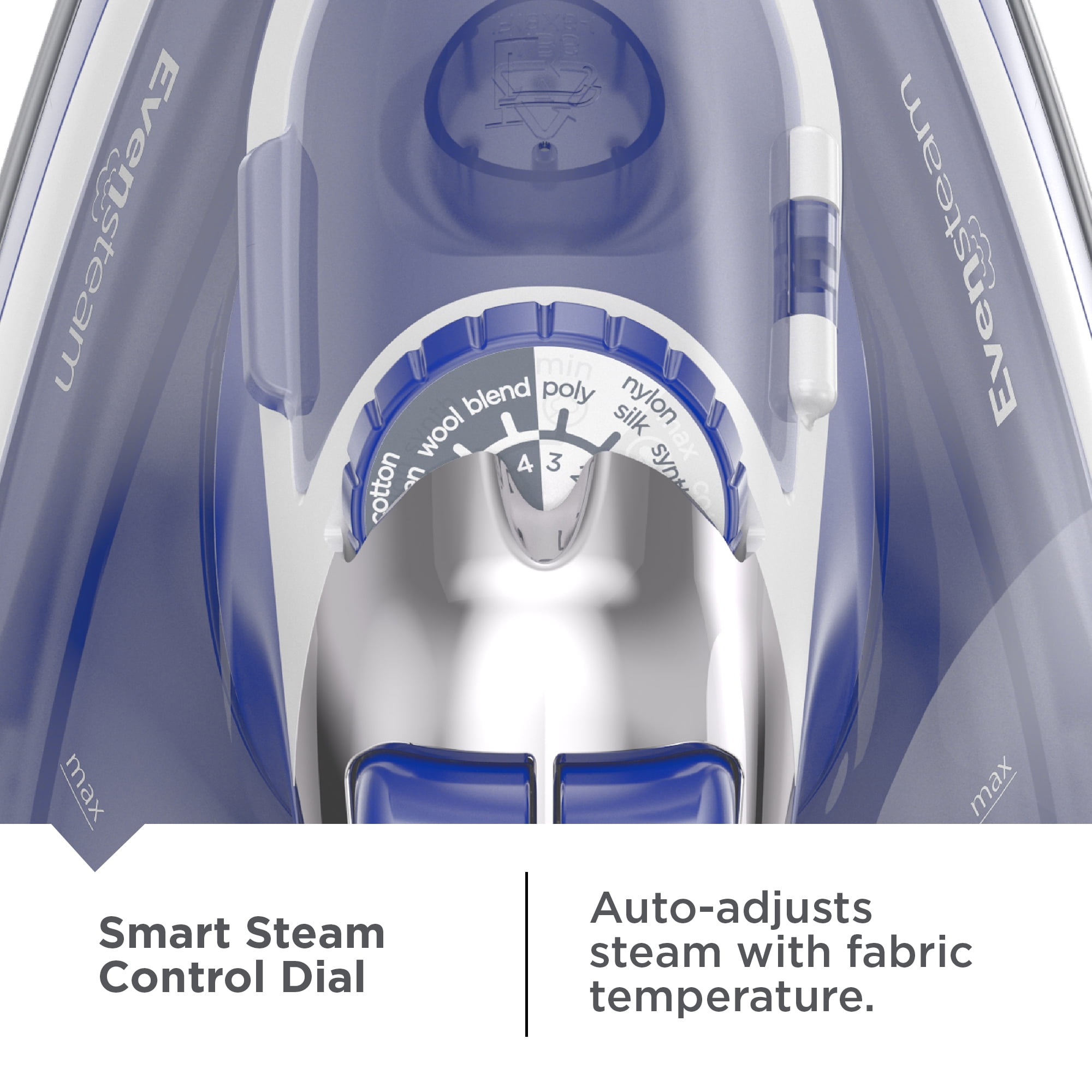 BLACK+DECKER One Step Steam Iron for Clothes, 1200W, EvenSteam Stainless Steel Soleplate, Smart Steam Control, Auto Clean, Auto Shut-off, Blue
