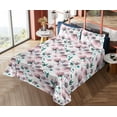 thumbnail image 4 of Ambesonne Floral Fitted & Flat Sheet with Shams 4 Pcs Set, Pastel Dreamy Poppy Garden, Queen, Dark Teal and Pale Pink, 4 of 5