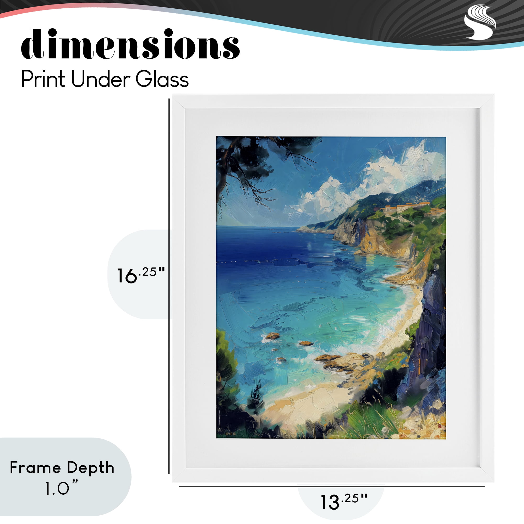 Stupell Industries View of Ocean Retreat White Framed Print Under Glass, design by Creative Studio