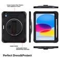 thumbnail image 3 of ELEHOLD Case for Apple iPad 10th Gen, Shockproof Case with 360°Rotating Adjustable Shoulder Hand Strap & Stand,Black, 3 of 8