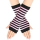 thumbnail image 1 of Zhuge Guantes sin dedos para mujer Guantes sin dedos con orificio para el pulgar Invierno cálido para mujeres Hombres-Negro Rosa, 1 of 4