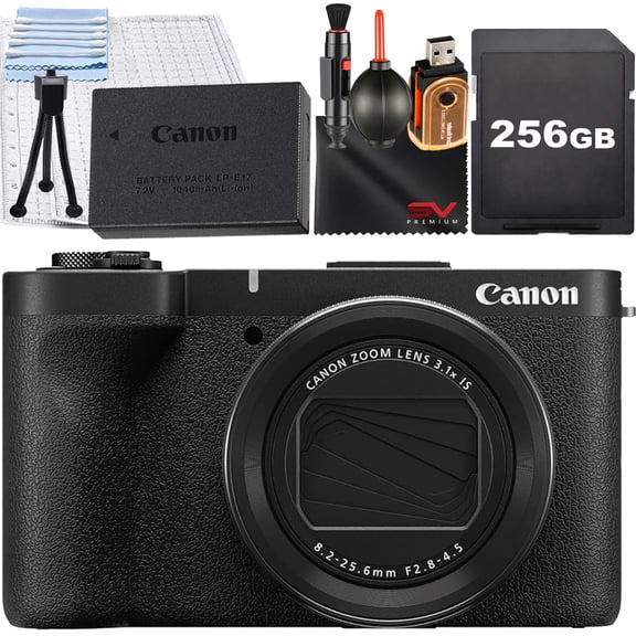 Canon PowerShot V1 Digital Camera with SanDisk 256GB Memory Card   Cleaning Pen   SV Premium Accessory Bundle (International Version)