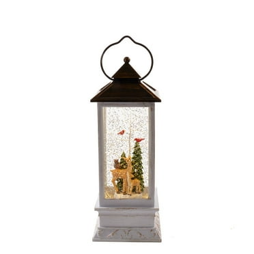 Kurt Adler 10-Inch Battery-Operated LED Deer and Tree Musical Table Piece with Motion