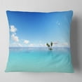 thumbnail image 2 of Designart Blue Corals Island Sea - Seascape Throw Pillow - 16x16, 2 of 5