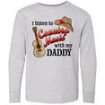thumbnail image 3 of Inktastic I Listen to Country Music with my Daddy Guitar and Hat Long Sleeve Youth T-Shirt, 3 of 5