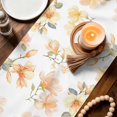 thumbnail image 3 of Orange Flowers Table Runner 72 Inches, Spring Watercolor Botanical Floral Leaf Plant Bed Runner Dresser Scarves Tabletop for Indoor Outdoor Parties/Ceremony/Banquet, 14" x 72", 3 of 9