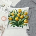 thumbnail image 2 of COMIO Yellow Tulips Flowers Pillowcases Nature Floral Print Pillow Case Decorative Throw Pillow Cover for Home Sofa Office White, 2 of 5