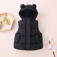 thumbnail image 2 of Girls Puffy Vest with Hood Bear Ear Sleeveless Lightweight Outerwear Jackets & Vests Kids Winter Clothes Boys Vest 3-4 Years, 2 of 4
