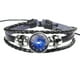 thumbnail image 1 of Moda Hombres Mujeres Constelación 12 Signo del Zodiaco Pulseras Punk Tejido de cuero, 1 of 2