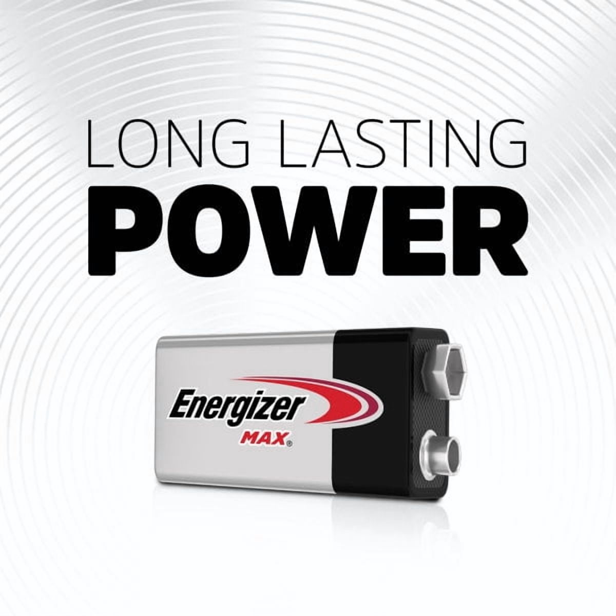Energizer MAX 9V Batteries (2 Pack), 9 Volt Alkaline Batteries
