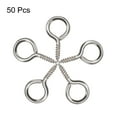 thumbnail image 2 of Uxcell 50Pcs Screw Eye Hooks Self Tapping Screws Screw-in Hanger Eye-Shape Hooks Silver 0.75", 2 of 5