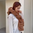 thumbnail image 5 of Hooded Scarf with Fleece Lining, Winter Scarf for Women, 5 of 8
